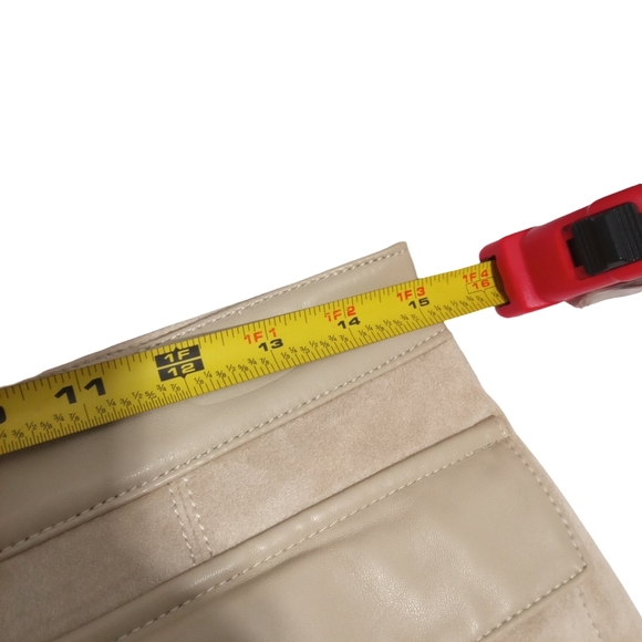 Mauve Women's Faux Suede High Waist Pencil Skirt Front Slit Flap Pocket Detail - Picture 5 of 9